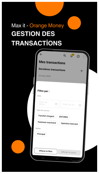 5 - Orange Money sur Max it - Gestion des transactions